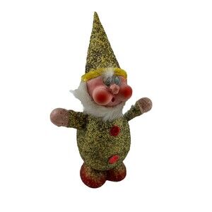 VINTAGE Santa Claus Elf Gnome Candy Container Paper Mache Western Germany READ!